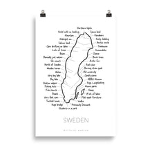 Ladda upp bild till gallerivisning, Sverige Poster - Explore Sweden - Minimalistisk Sverigekarta
