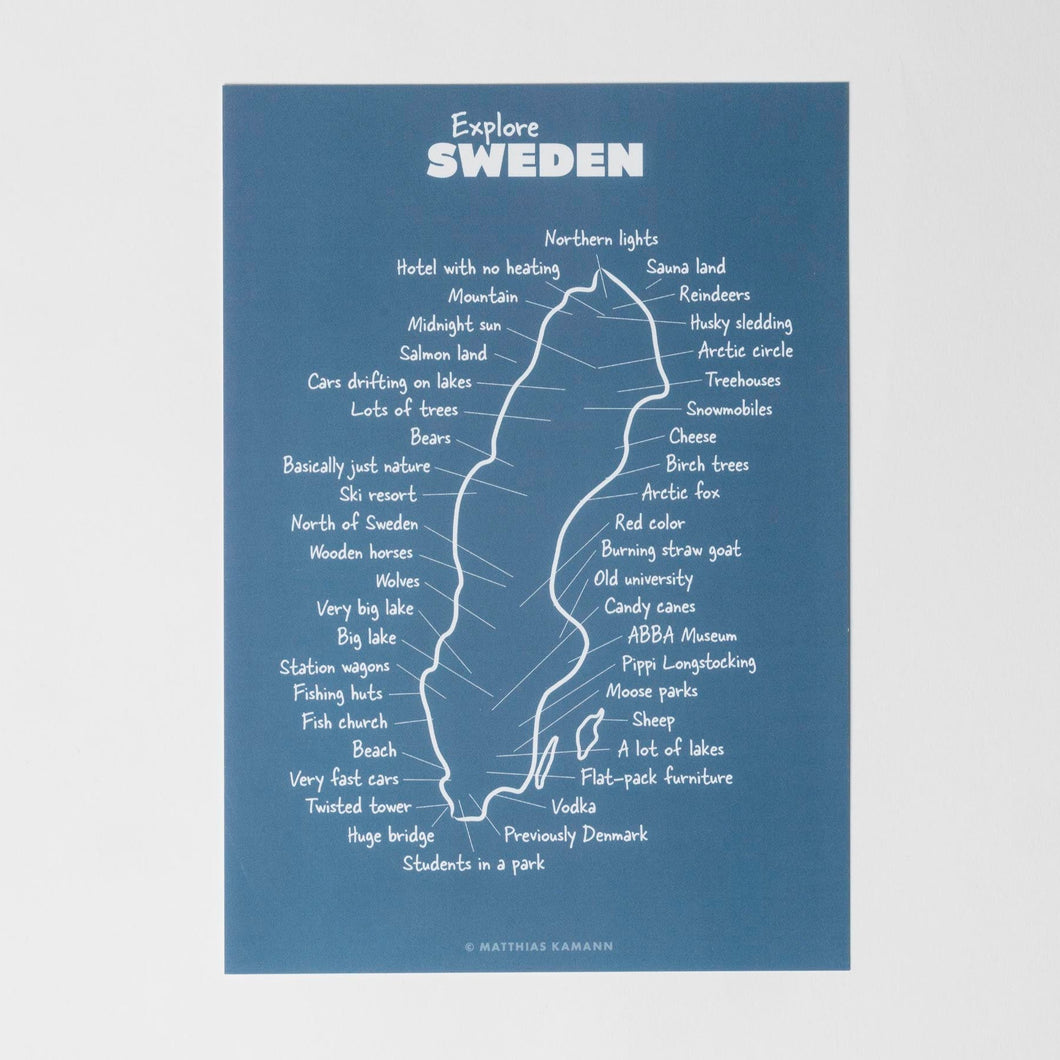 Explore Sweden, Postkarte A5