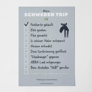 Schweden Trip, "Sweden Trip" postcard in German