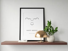 Laden Sie das Bild in den Galerie-Viewer, Elch Poster - Happy Moose - Minimalistisches Design Poster 
