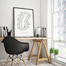 Load image into Gallery viewer, Map of Sweden - Explore Sweden - Fun Minimalist Design Poster
