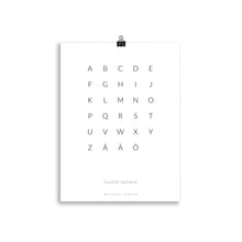 Load image into Gallery viewer, Swedish Alphabet Poster - Minimalist Design
