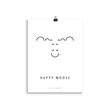 Laden Sie das Bild in den Galerie-Viewer, Elch Poster - Happy Moose - Minimalistisches Design Poster 
