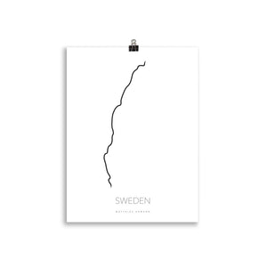 Sverige Poster - Sweden West - Minimalistisk Sverigekarta