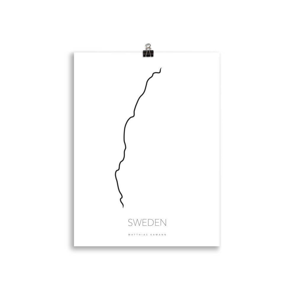 Sverige Poster - Sweden West - Minimalistisk Sverigekarta