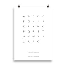 Load image into Gallery viewer, Swedish Alphabet Poster - Minimalist Design
