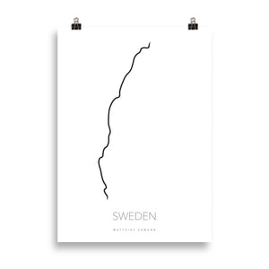 Map of Sweden - Sweden West - Minimalist Design Poster