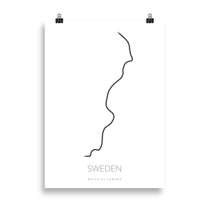 Map of Sweden - Sweden East - Minimalist Design Poster