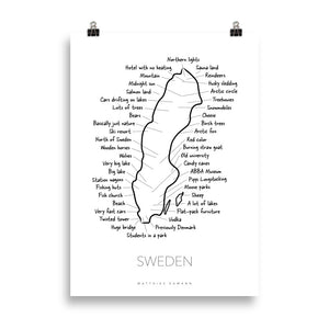 Schweden Karte - Explore Sweden - Minimalistisches Design Poster