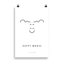 Load image into Gallery viewer, Happy Moose Poster - Minimalist Moose Design
