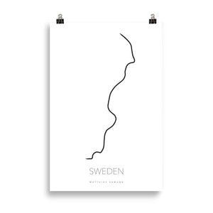 Sverige Poster - Sweden East - Minimalistisk Sverigekarta