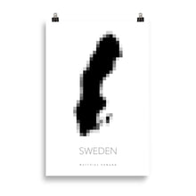 Load image into Gallery viewer, Map of Sweden - Pixelated Sweden Map - Minimalist Design Poster

