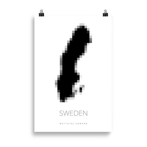 Schweden Karte - Verpixelte Landkarte von Schweden - Minimalistisches Design